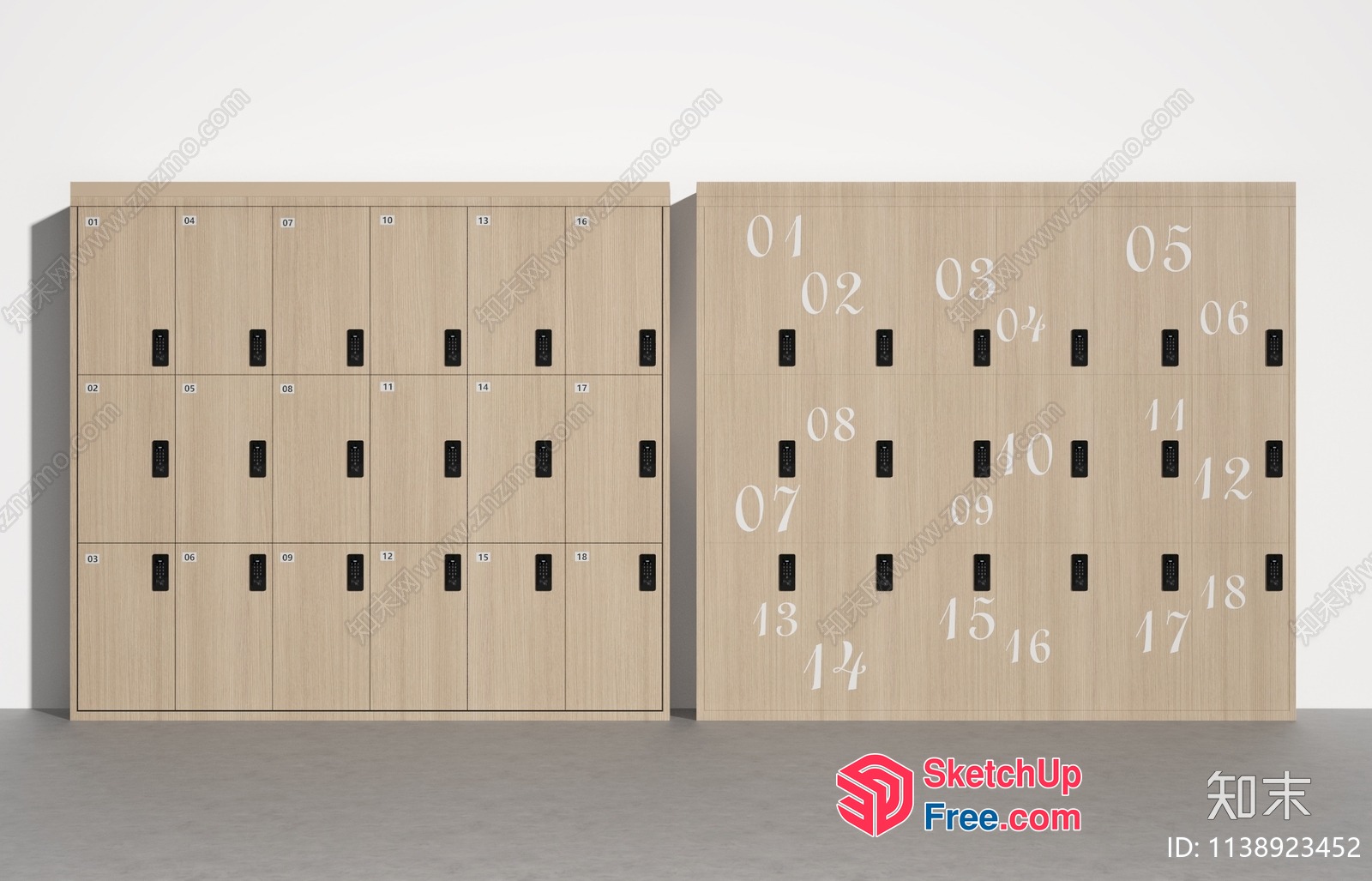 Modern Minimalist Wooden Locker Room 3D SketchUp File