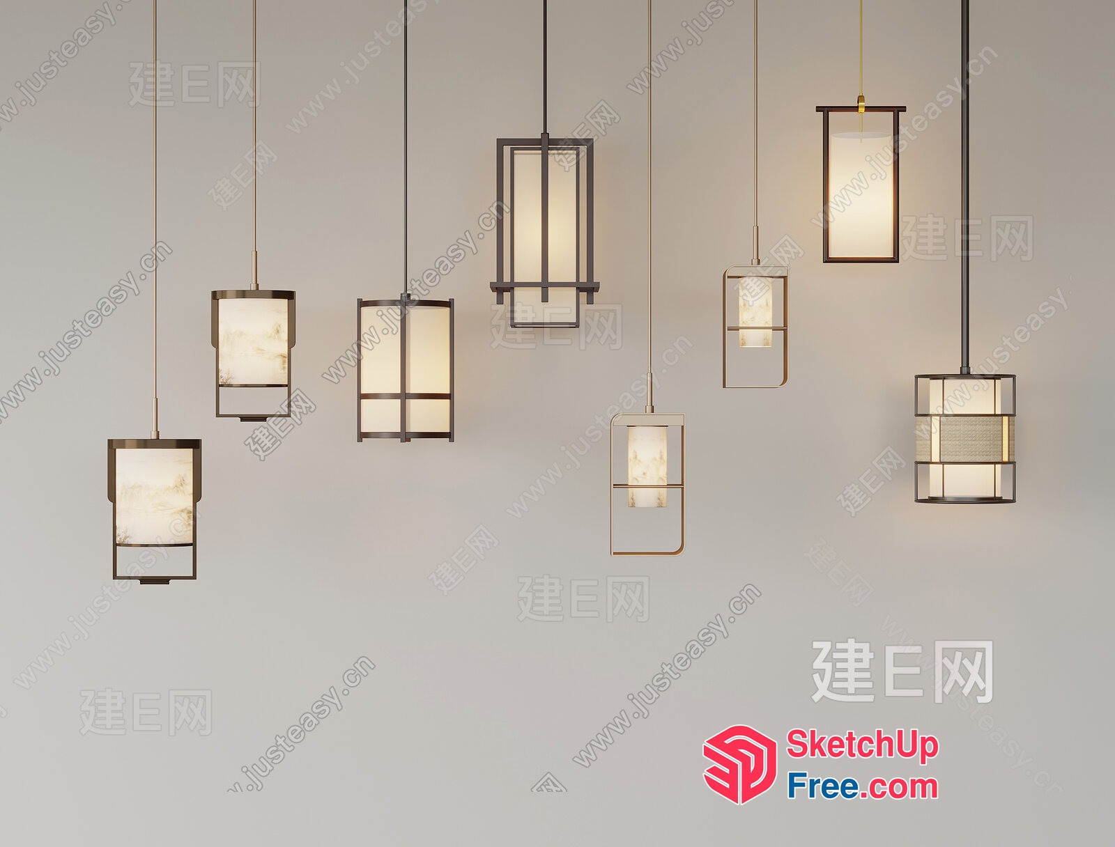 Modern Hanging Light Fixtures 3D SketchUp File
