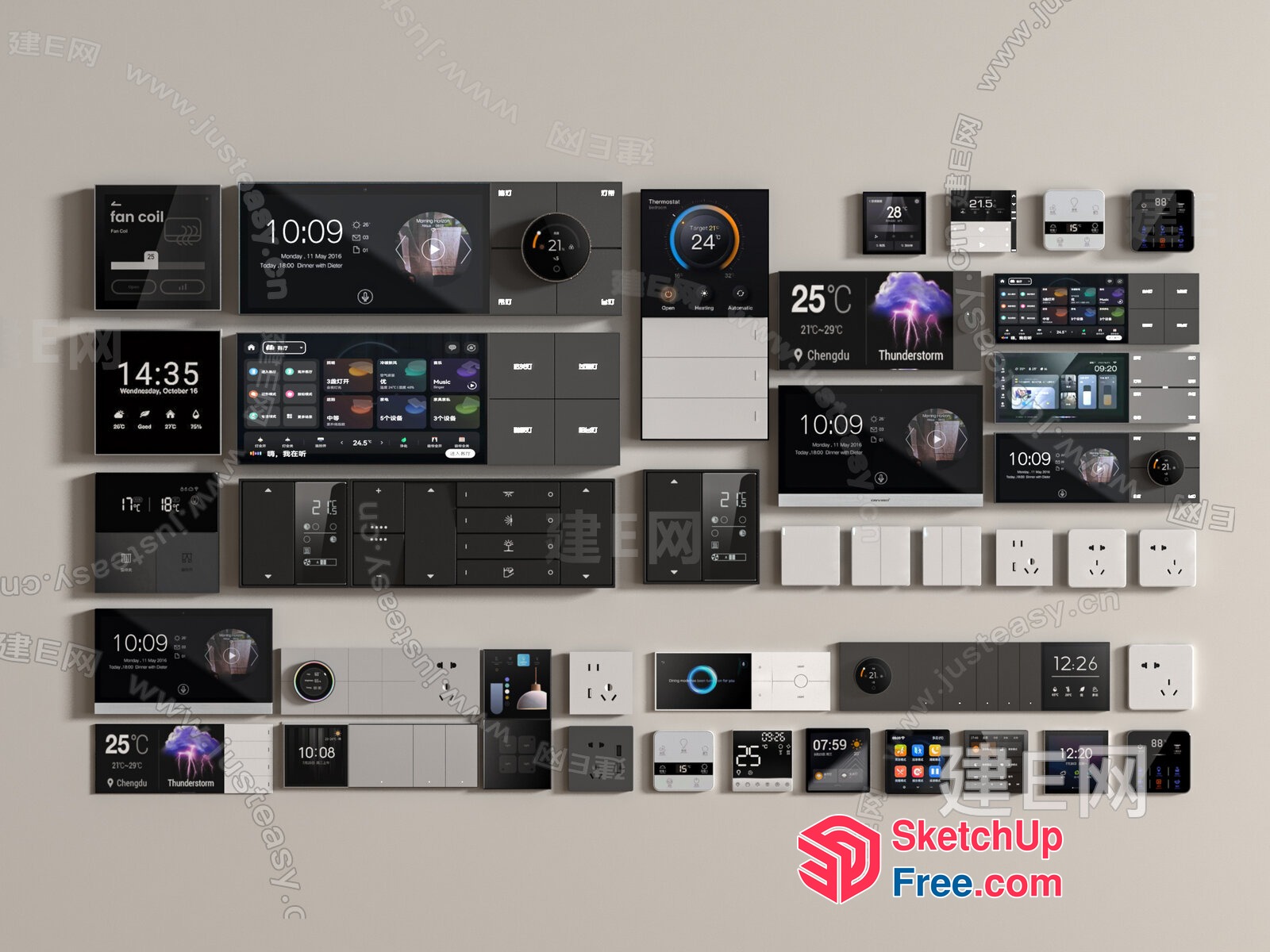 Wall-Mounted Smart Home Control Panel 3D SketchUp File