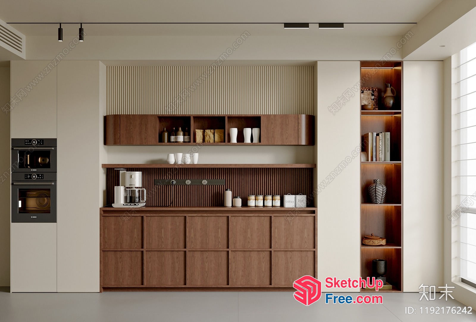 Modern Minimalist Kitchen With Sleek Wood And White Accents 3D SketchUp File