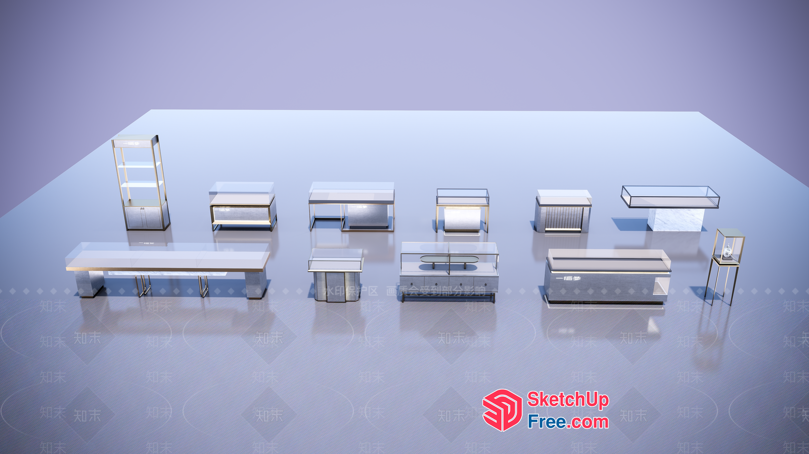 White Modern Furniture Collection 3D SketchUp File