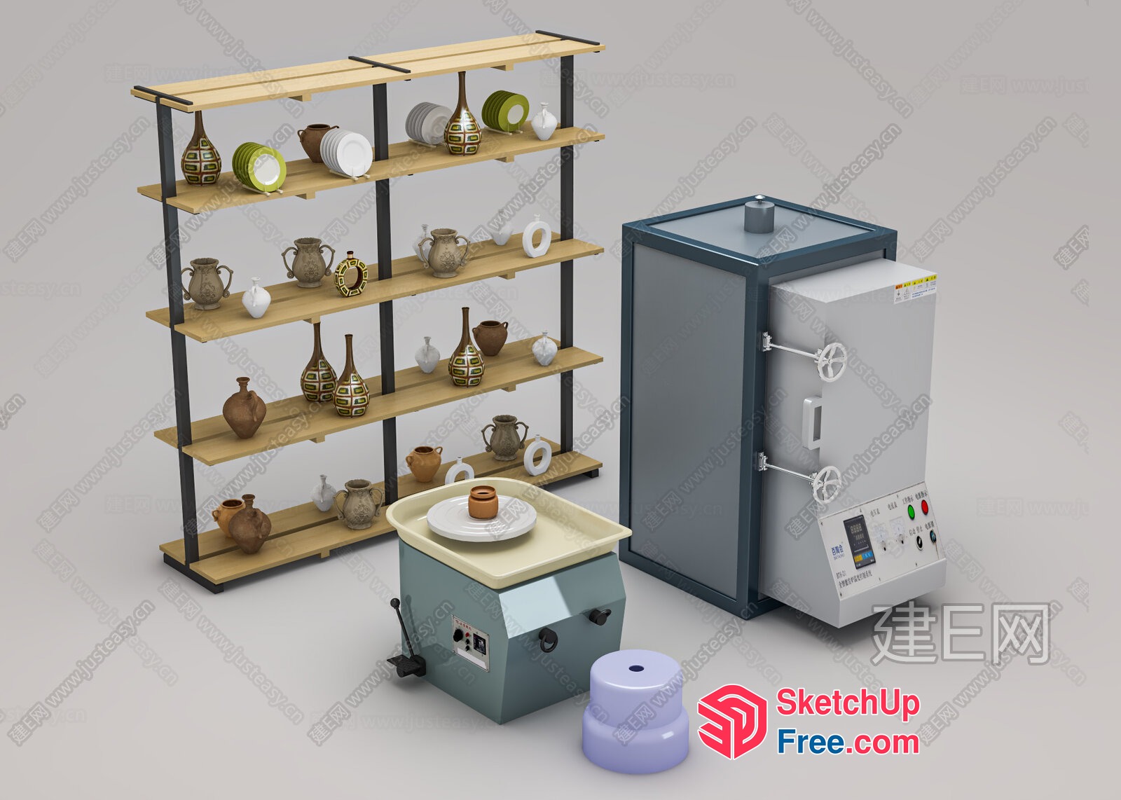 Ceramic Display And Kiln Equipment 3D SketchUp File