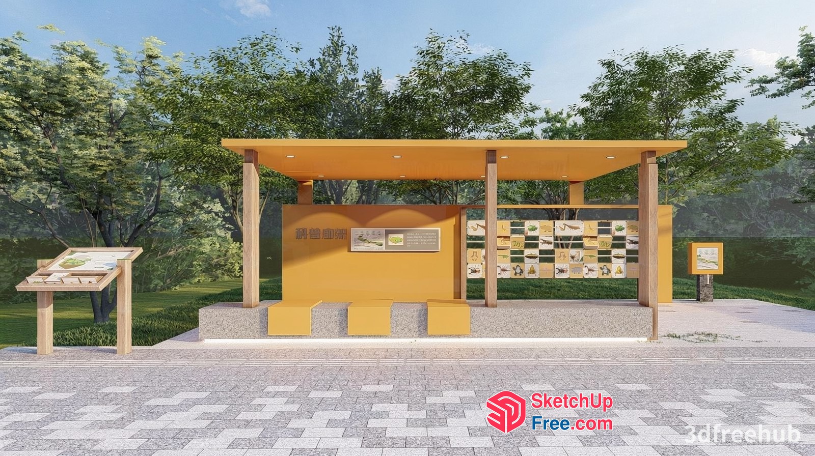 Outdoor Informational Kiosk 3D SketchUp File