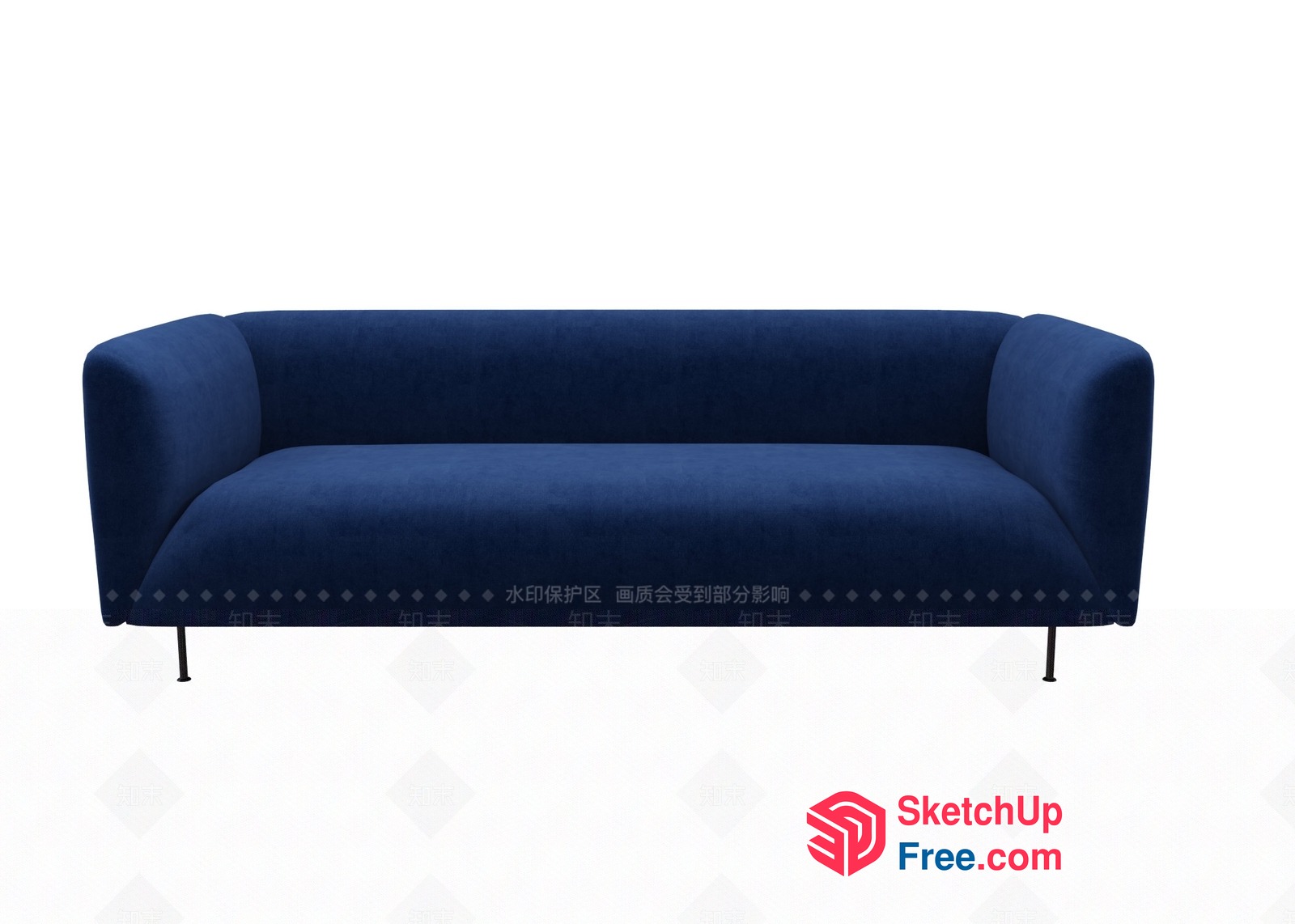 Modern Navy Blue Sofa With Sleek Design 3D SketchUp File