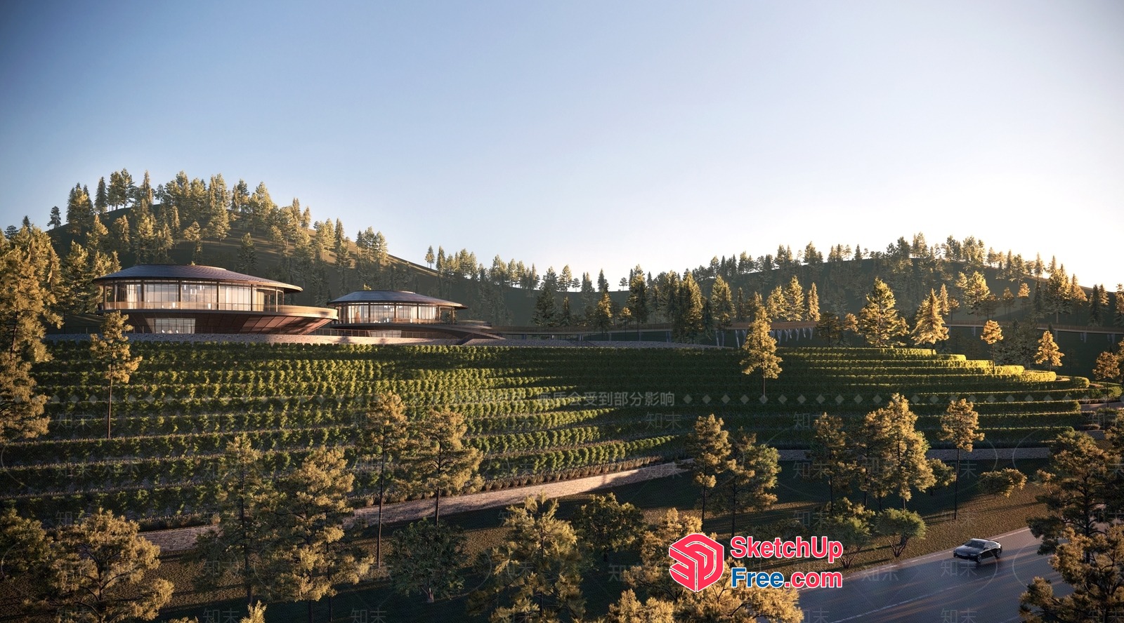Modern Villa With Serene Landscape View 3D SketchUp File