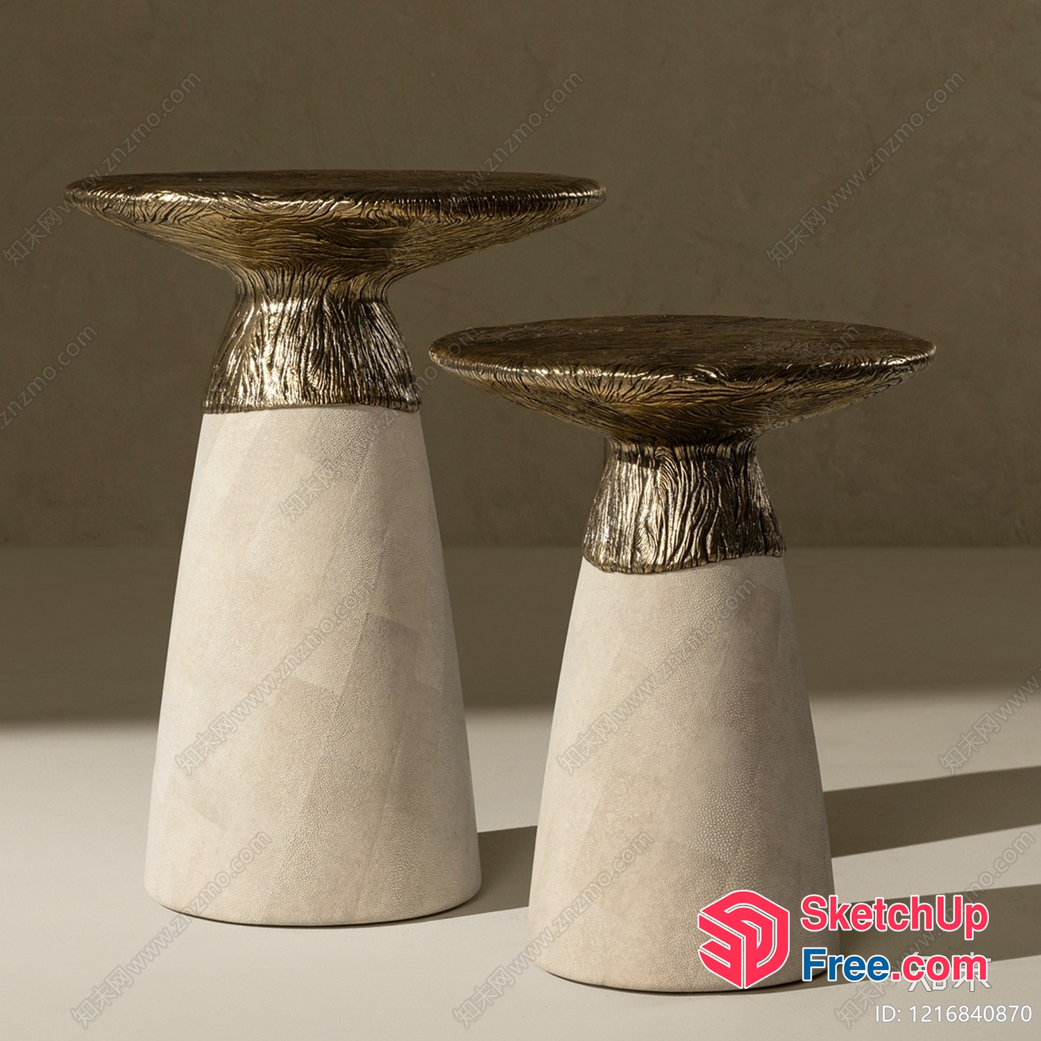 Unique Mushroom-Shaped Decorative Accent Pieces 3D SketchUp File