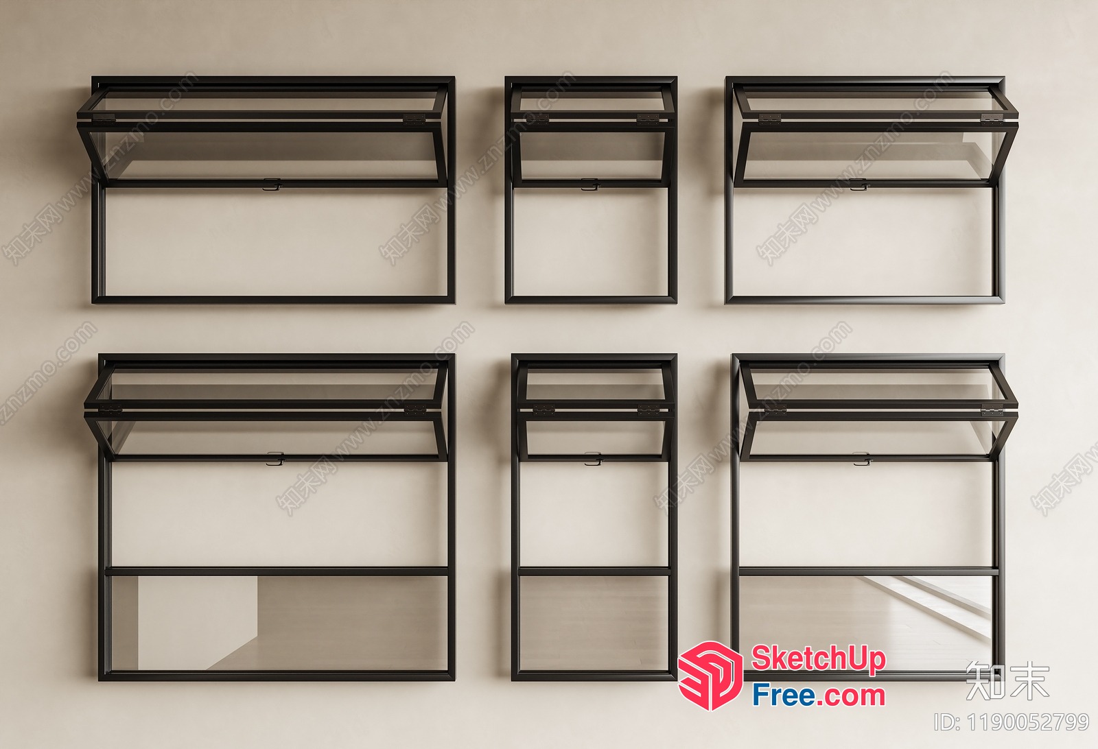 Modern Glass Display Shelves For Art And Decor 3D SketchUp File