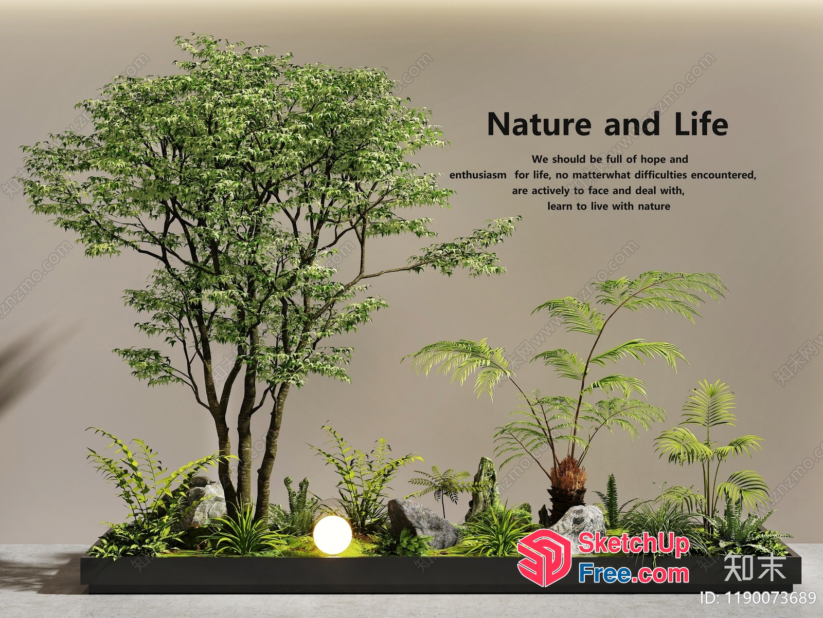 Serene Nature-Inspired Interior Oasis 3D SketchUp File