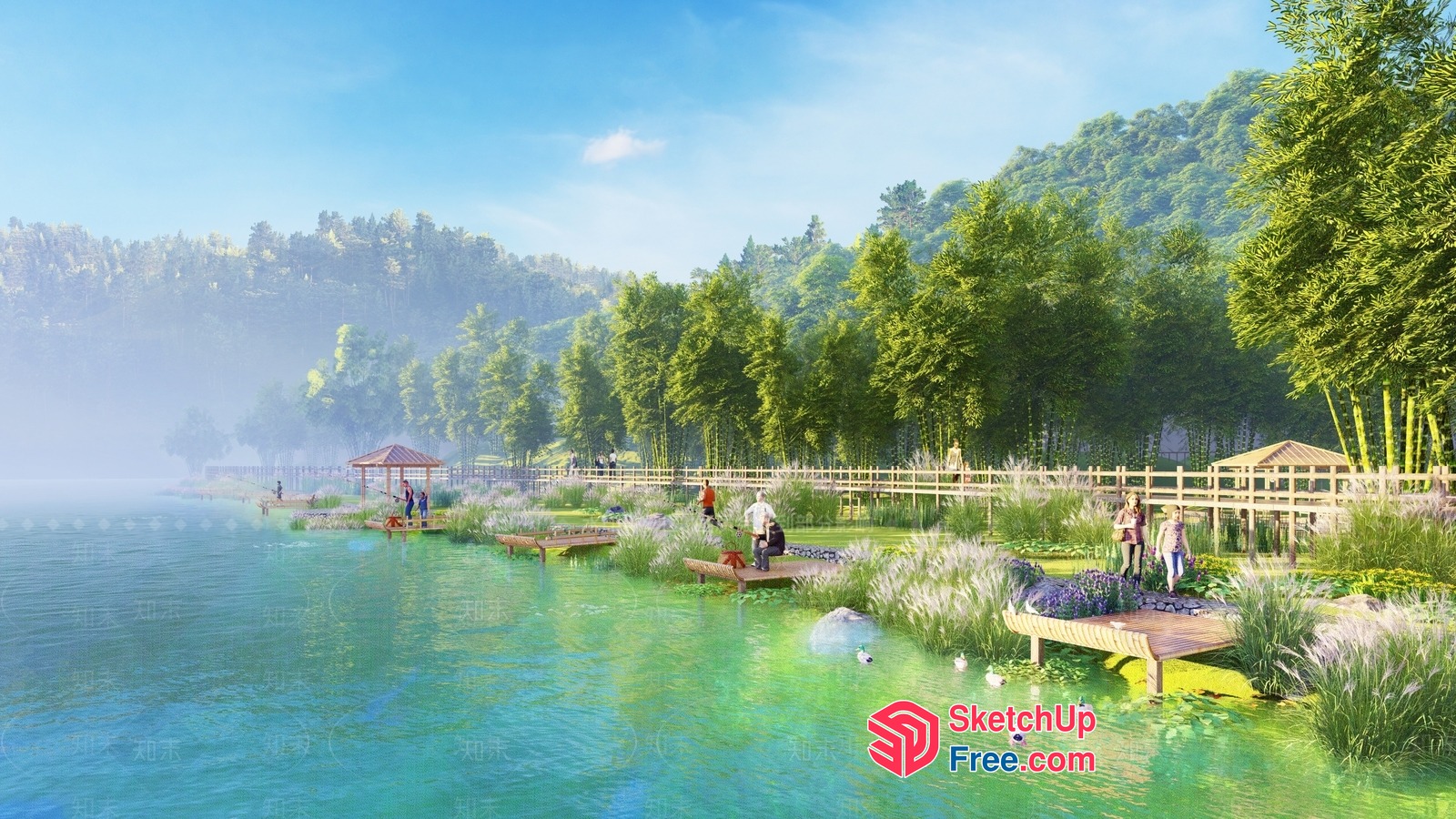 Serene Lakefront Retreat 3D SketchUp File