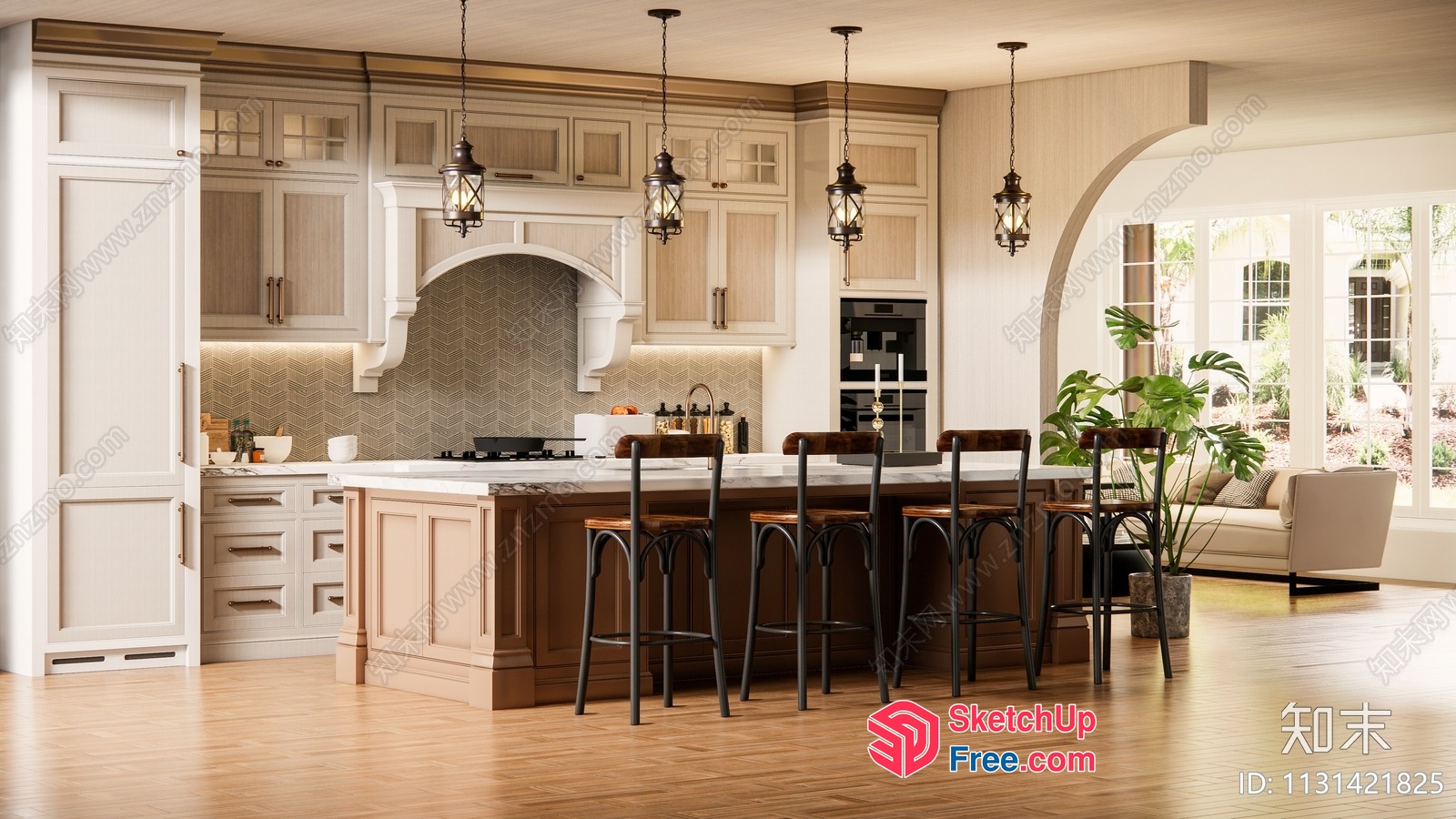 Elegant And Sophisticated Kitchen Interior 3D SketchUp File