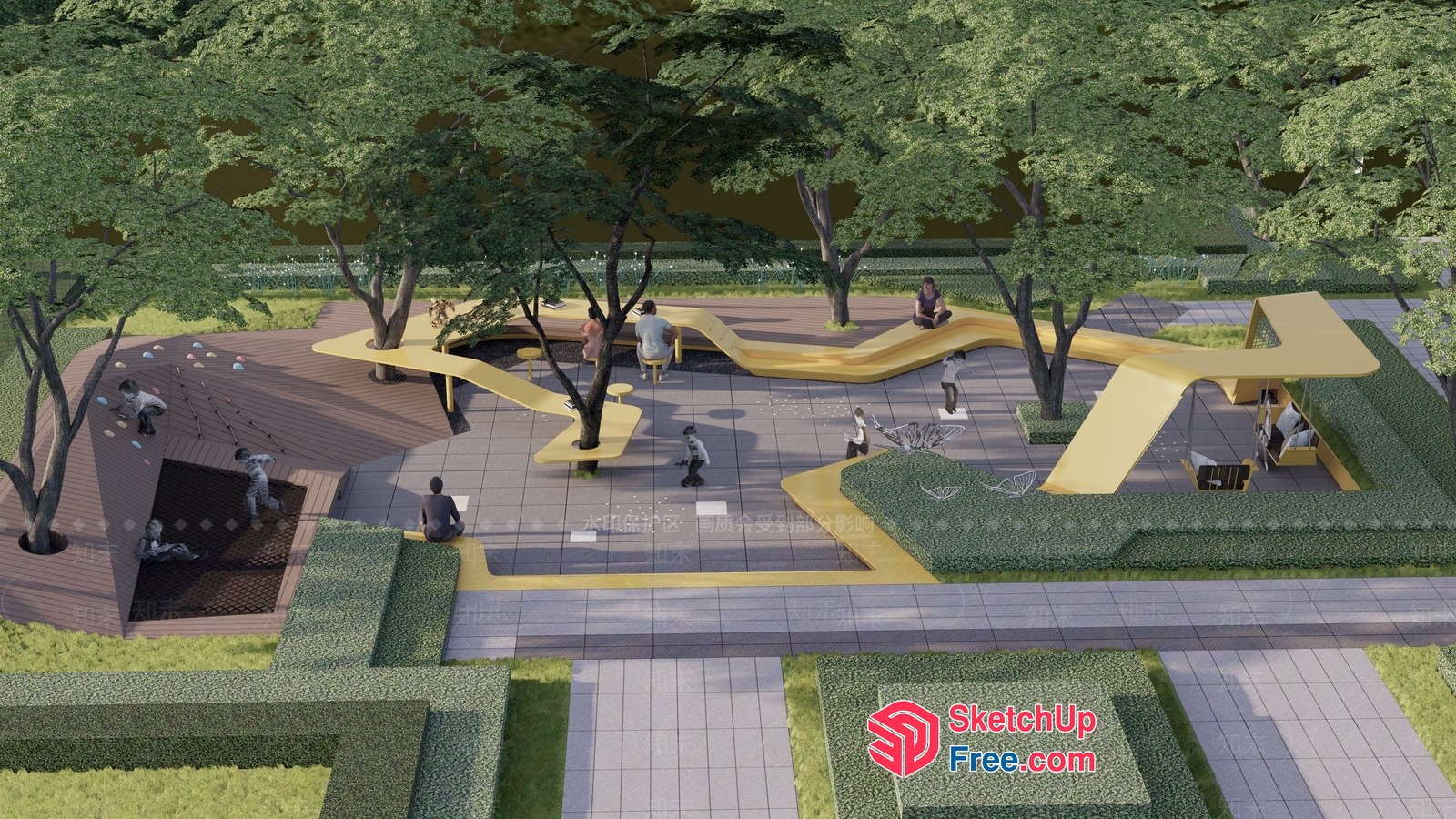 Modern Outdoor Space With Unique Furniture And Decor 3D SketchUp File