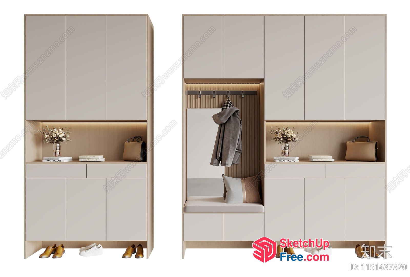 Modern Minimalist Shoe Wardrobe 3D SketchUp File
