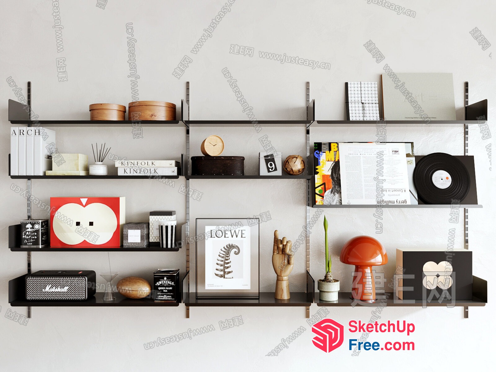 Modern Home Decor Shelf Collection 3D SketchUp File