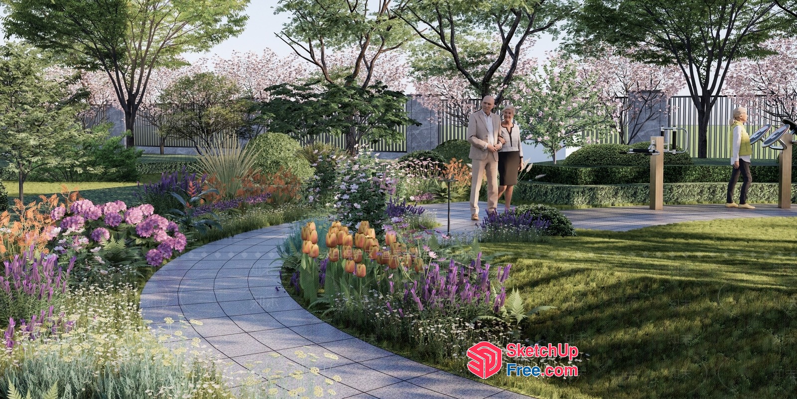 Serene Park Landscape 3D SketchUp File