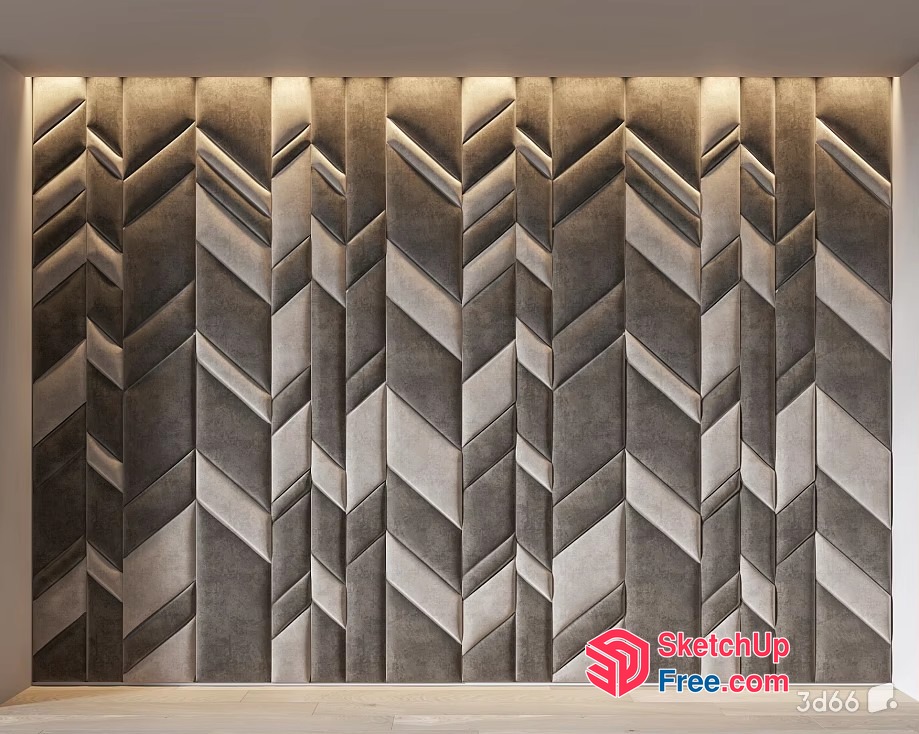 Elegant 3D Wall Paneling 3D SketchUp File