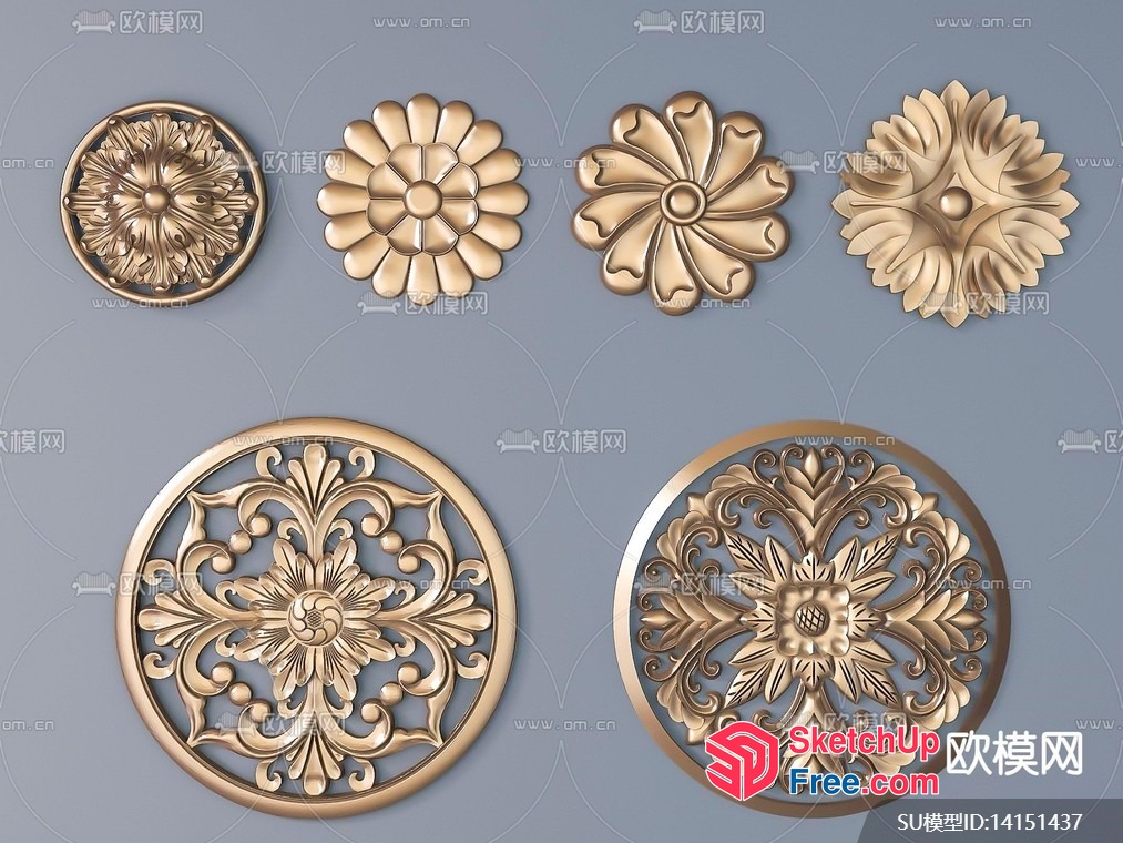 Intricate Floral Design Wall Decor 3D SketchUp File