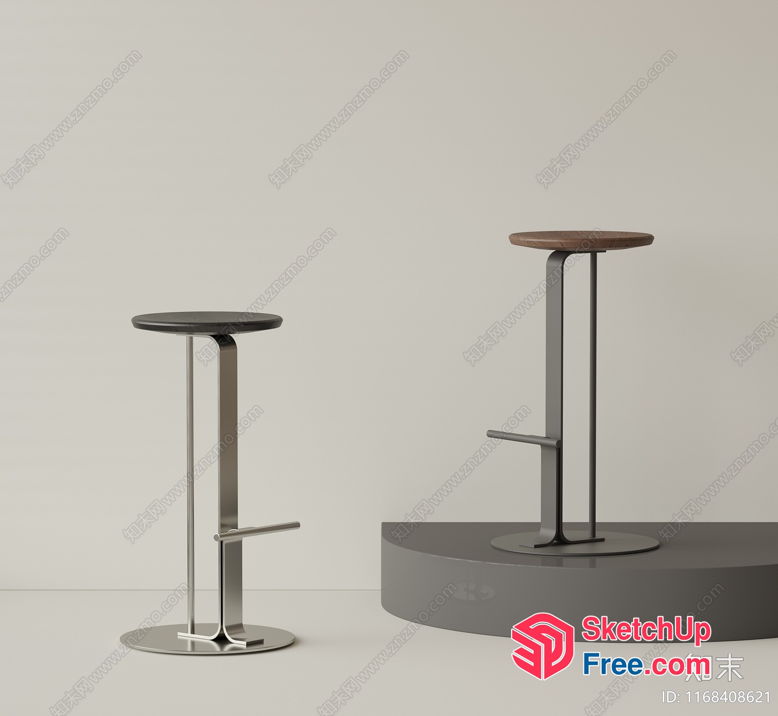Modern Bar Stools With Adjustable Heights 3D SketchUp File