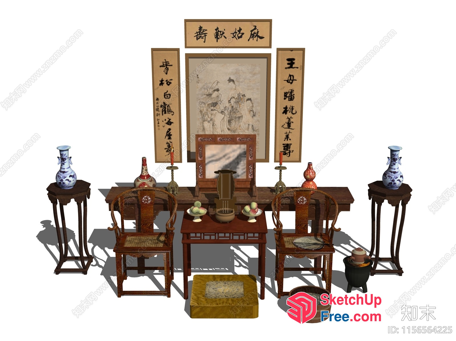Traditional Chinese Interior Decor 3D SketchUp File