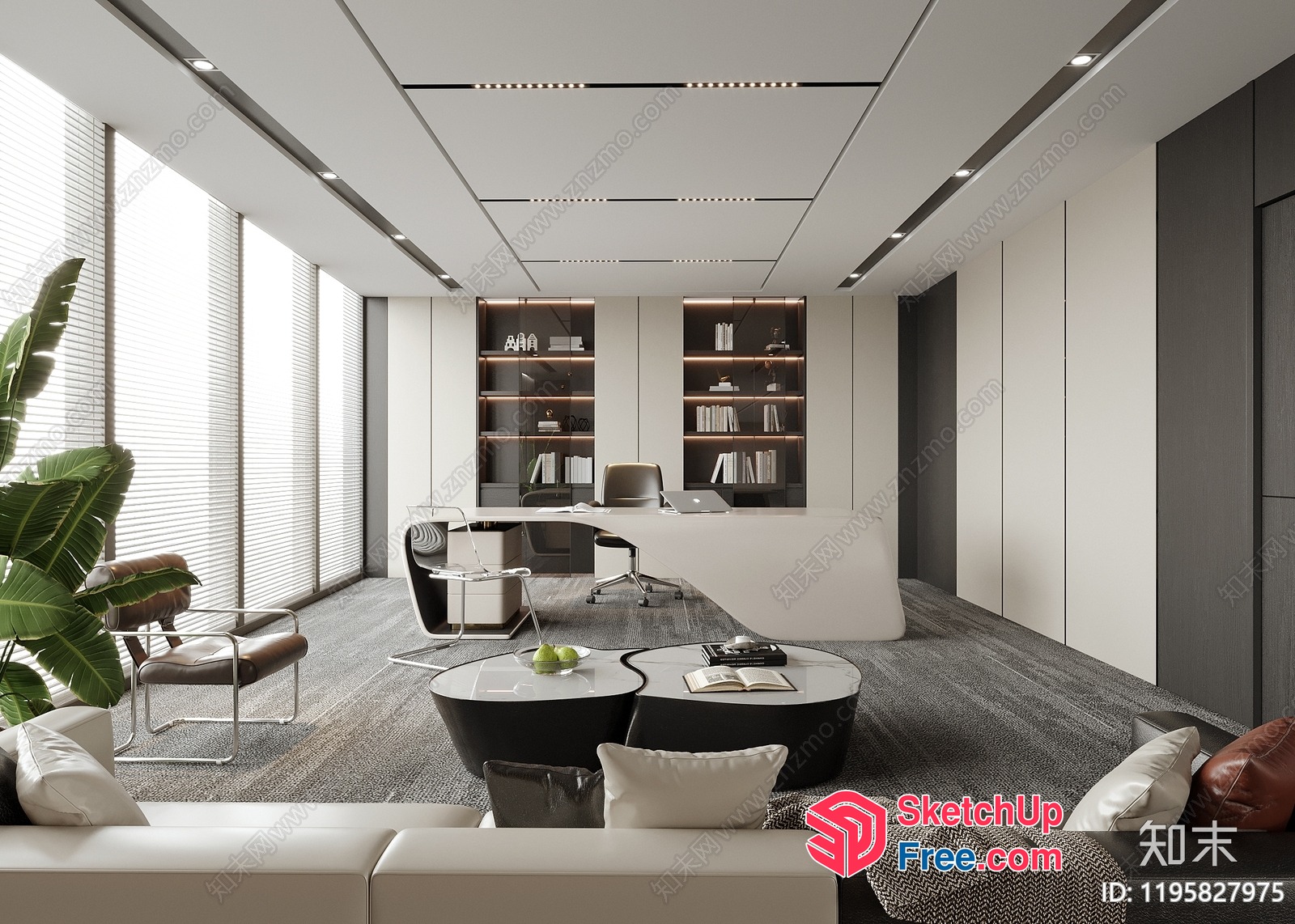 Modern Minimalist Office Interior Design 3D SketchUp File