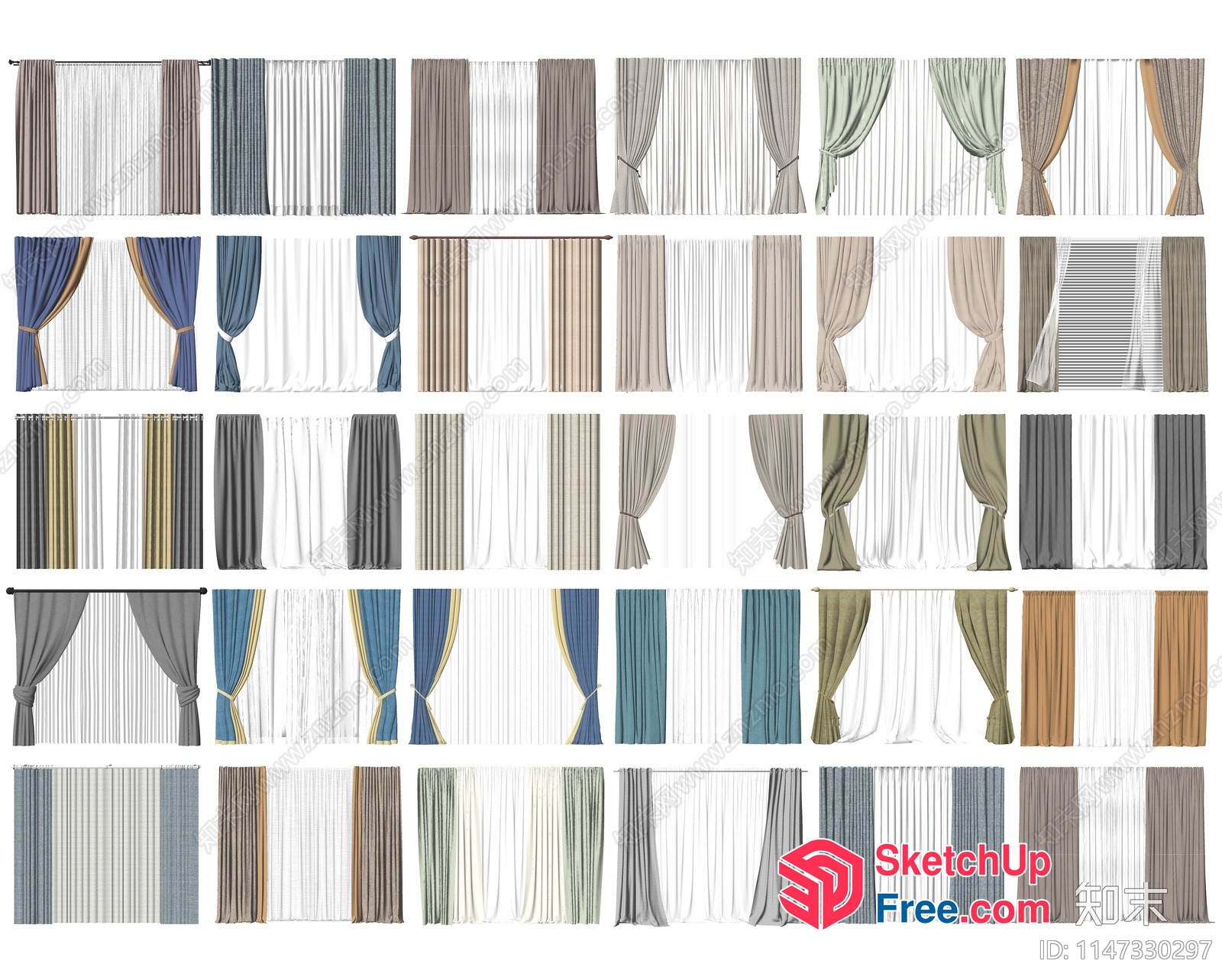 Curtain Designs In Various Styles And Colors 3D SketchUp File