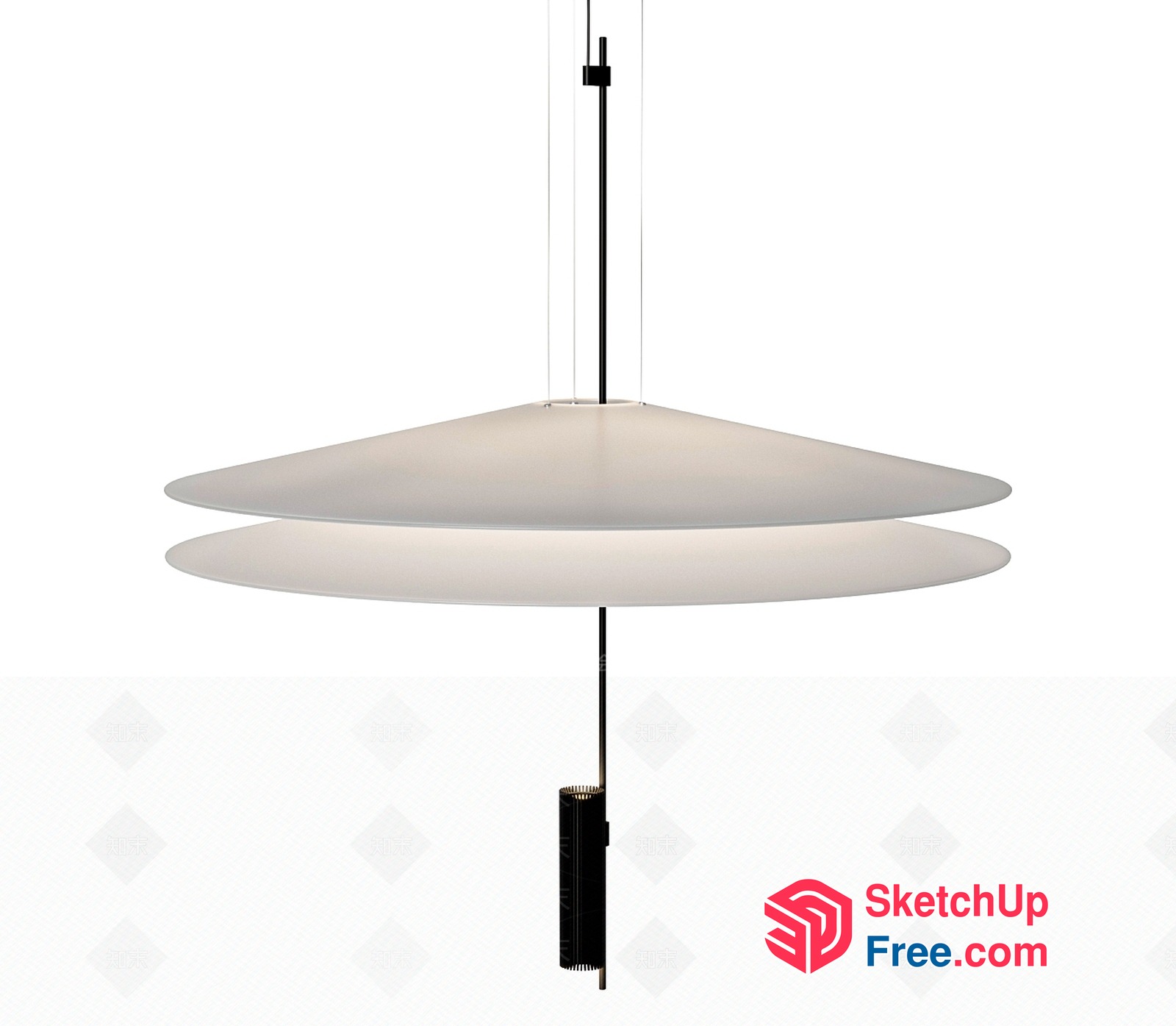 Modern Hanging Lamp With Adjustable Shade 3D SketchUp File