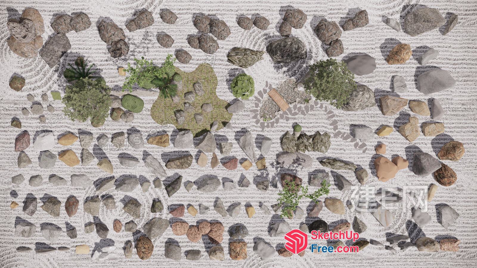 Serene Japanese Rock Garden 3D SketchUp File