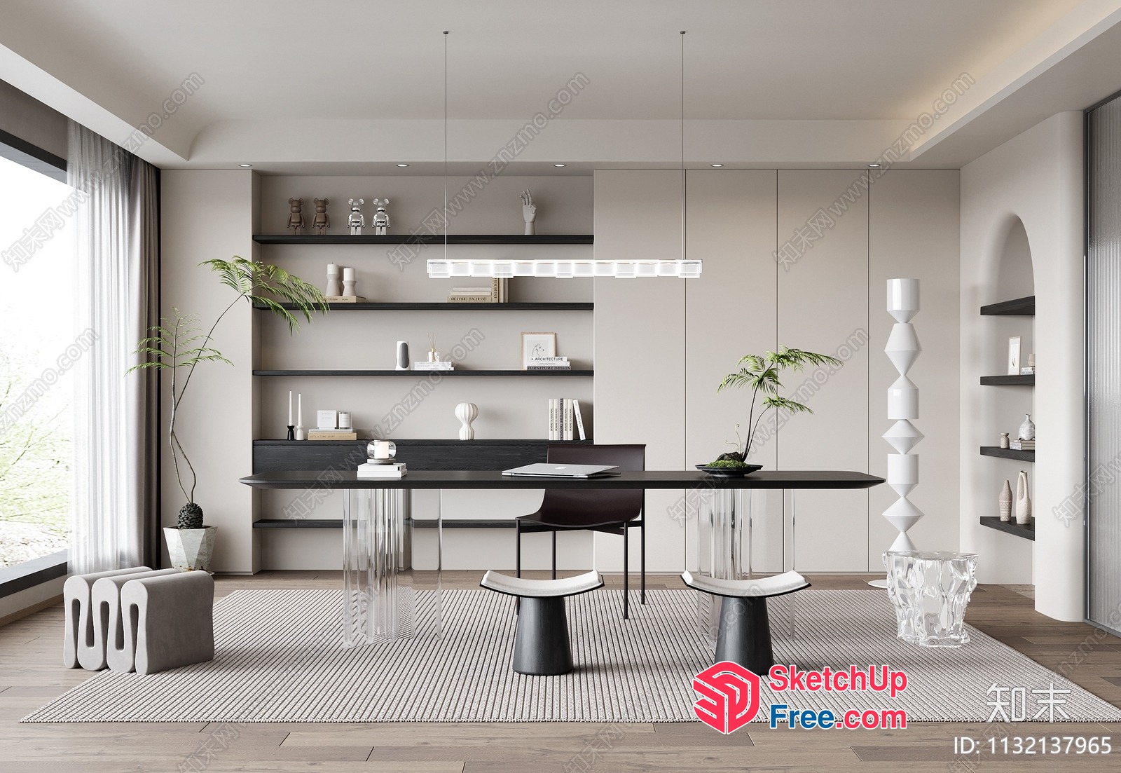 Minimalist Modern Office Space With Neutral Tones And Clean Lines 3D SketchUp File