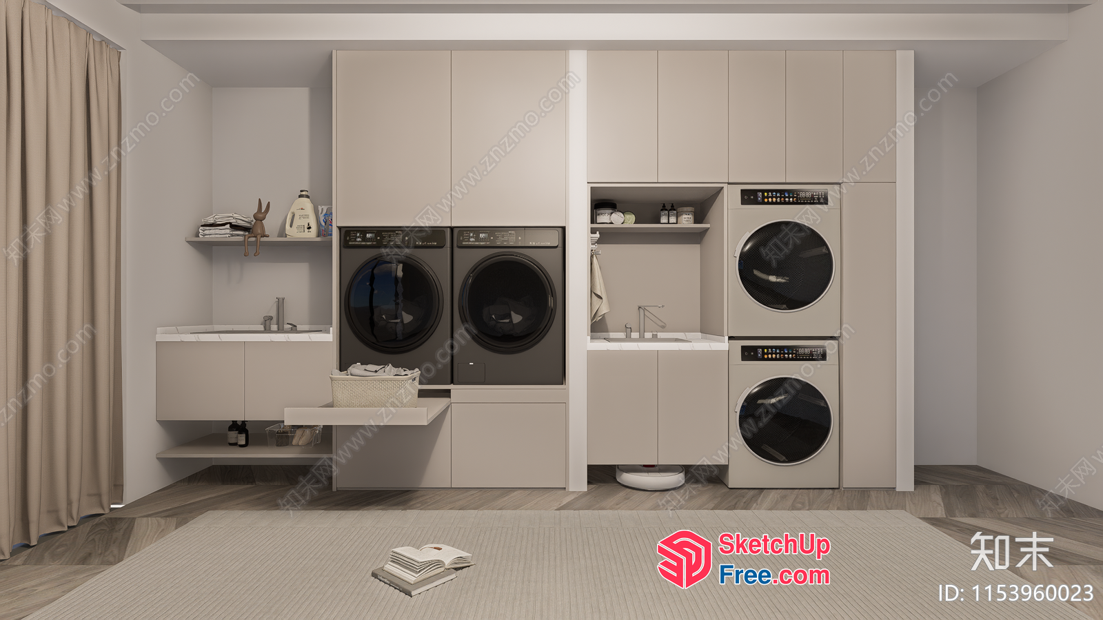 Modern Laundry Room Interior Design 3D SketchUp File