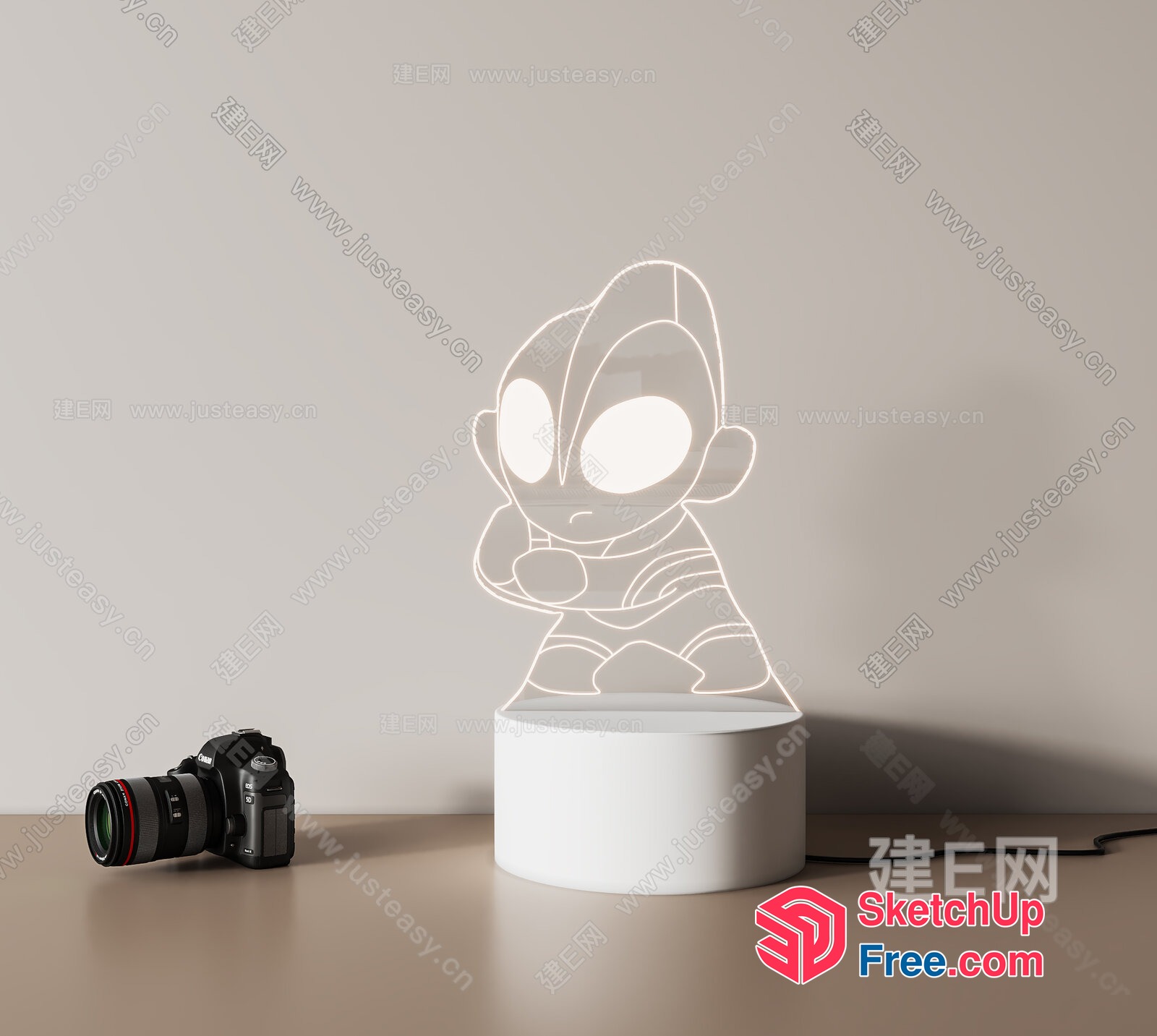 Cartoon Character Illuminated Lamp 3D SketchUp File