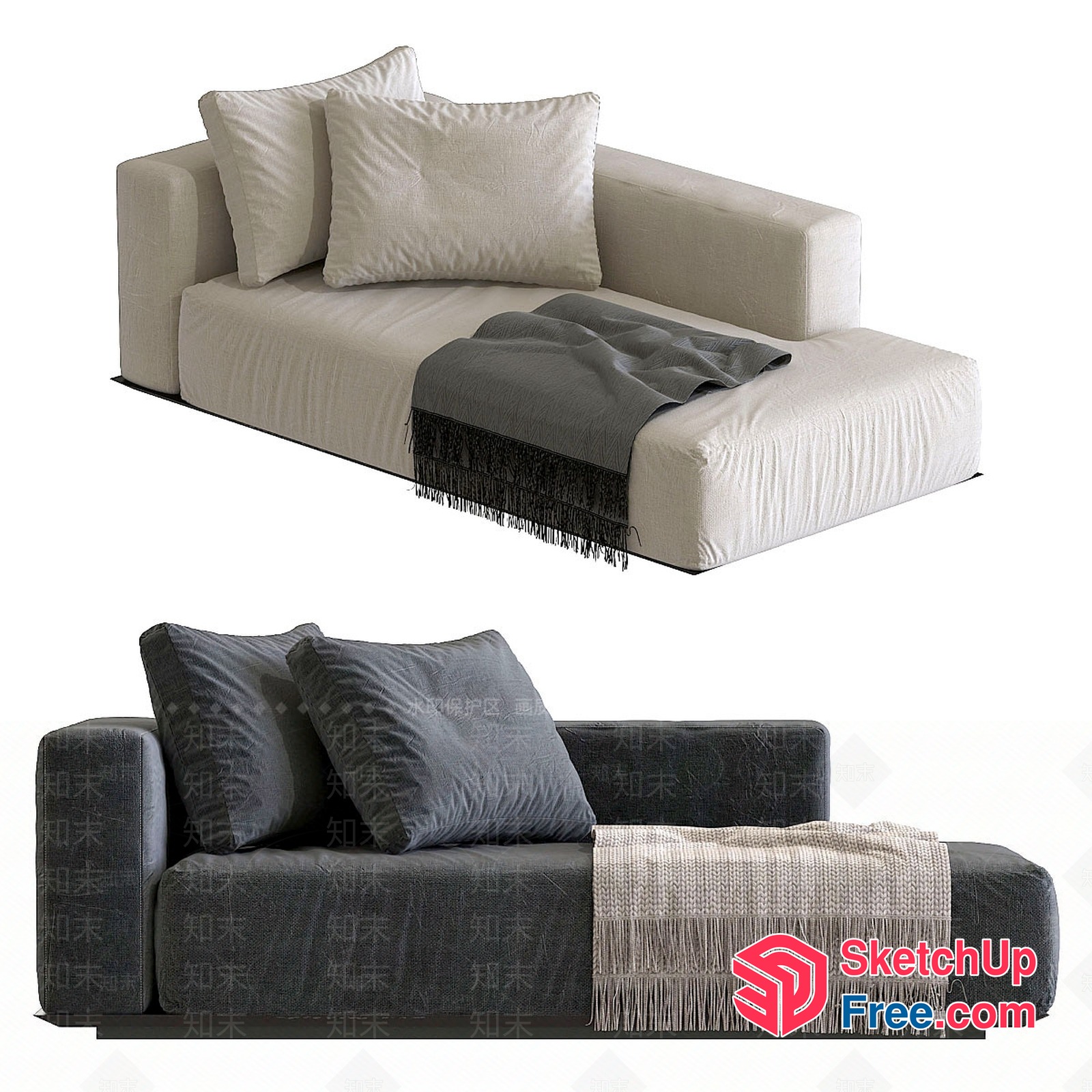 Modern Minimalist Sofa Set 3D SketchUp File