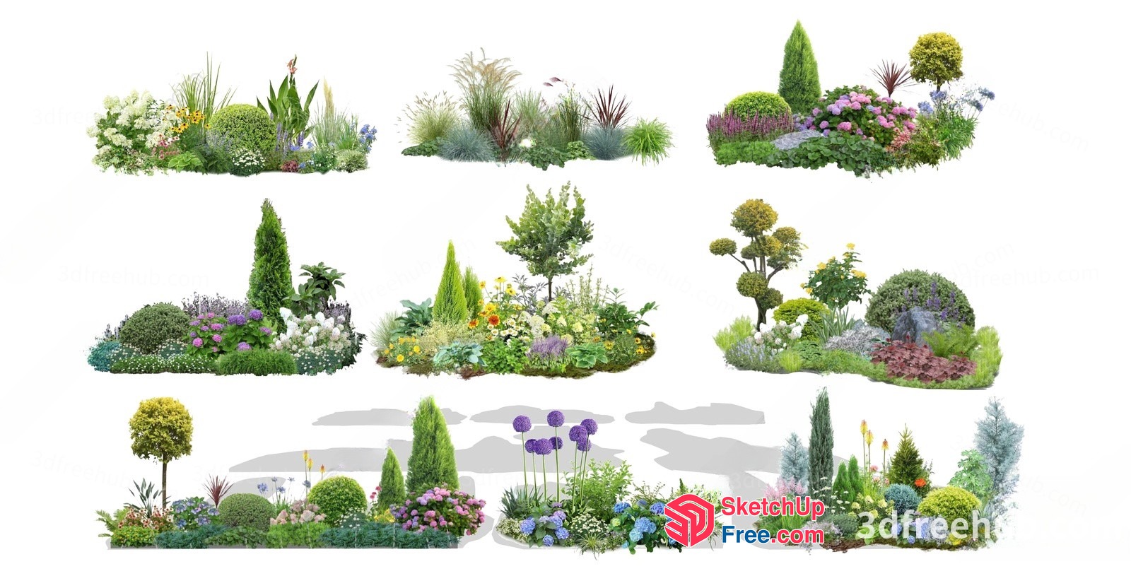 Beautiful 3D Garden Landscape 3D SketchUp File