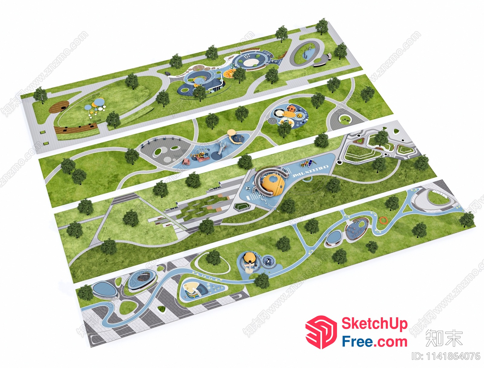 Amusement Park With A Mix Of Modern And Classic Elements 3D SketchUp File