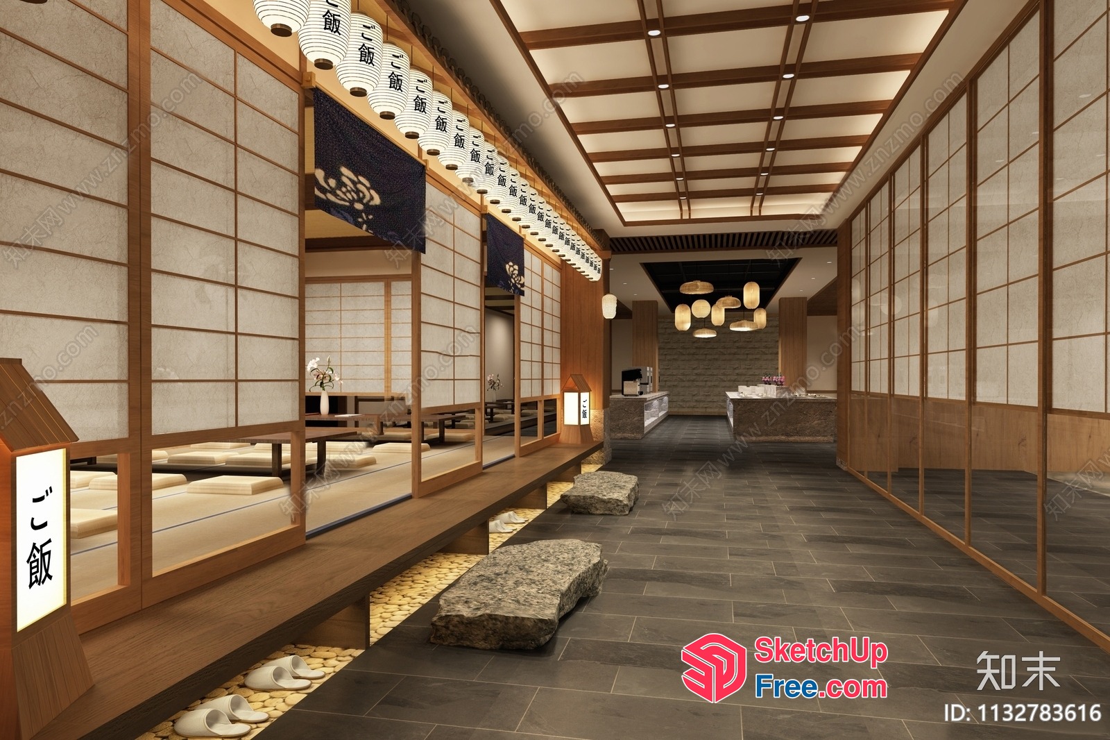Traditional Japanese Restaurant Interior 3D SketchUp File