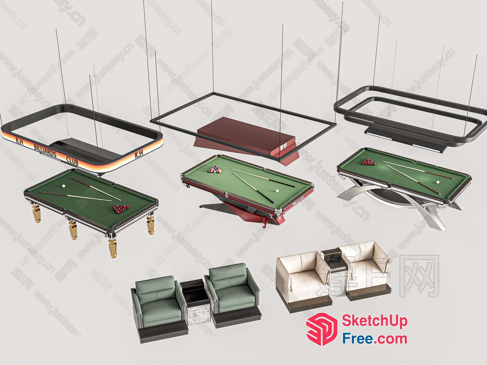 Billiard Club Interior Design 3D SketchUp File