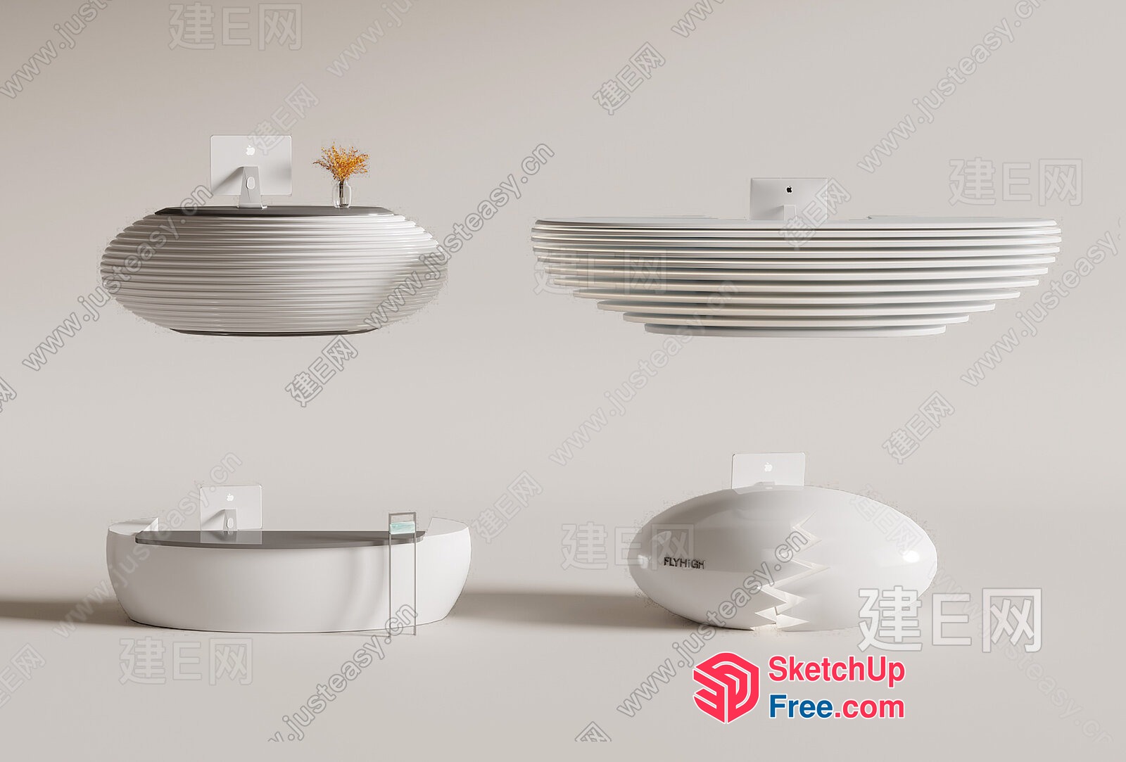 Sleek Modern Bathroom Fixtures 3D SketchUp File