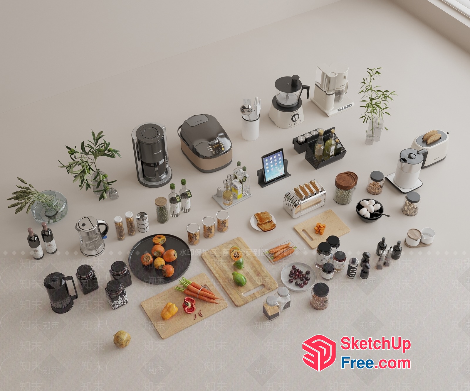 Kitchen Utensils And Appliances 3D SketchUp File