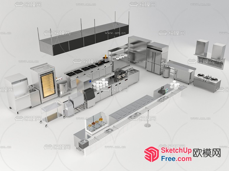 3D Model Of A Commercial Kitchen 3D SketchUp File