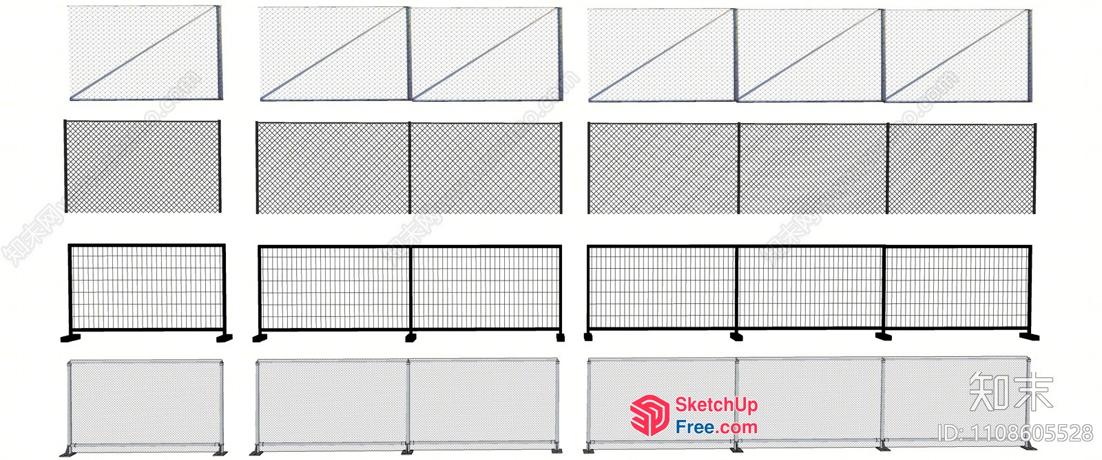 Metal Grid Room Divider 3D SketchUp File