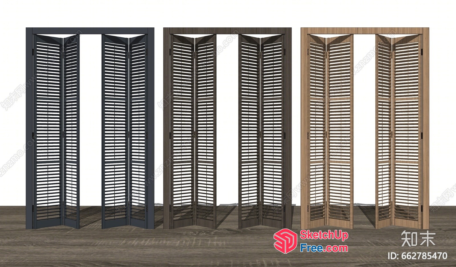 Tall Slatted Doorways 3D SketchUp File