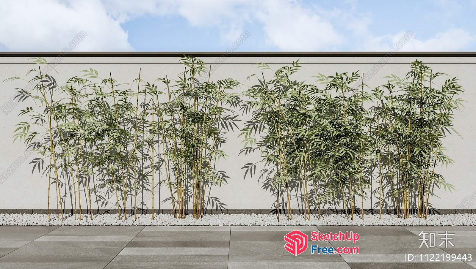 Exterior Decor - Bamboo Plants In A Modern Setting 3D SketchUp File