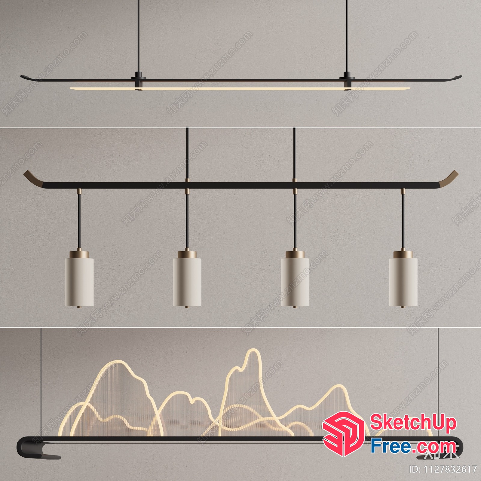 Modern Minimalist Light Fixture For Contemporary Spaces 3D SketchUp File