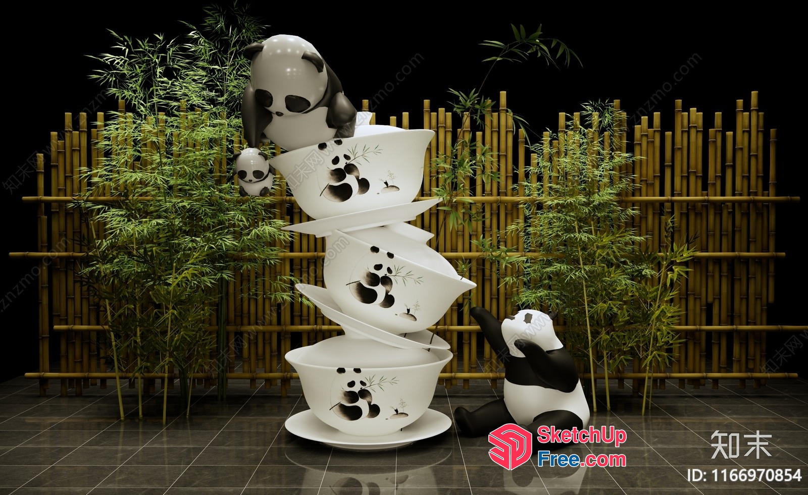 Playful Panda Decor 3D SketchUp File