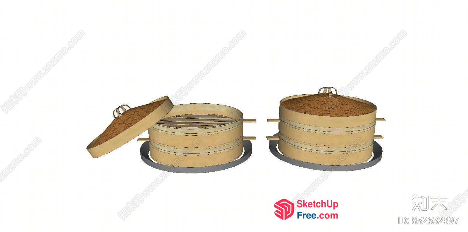 Traditional Chinese Bamboo Steamer 3D SketchUp File