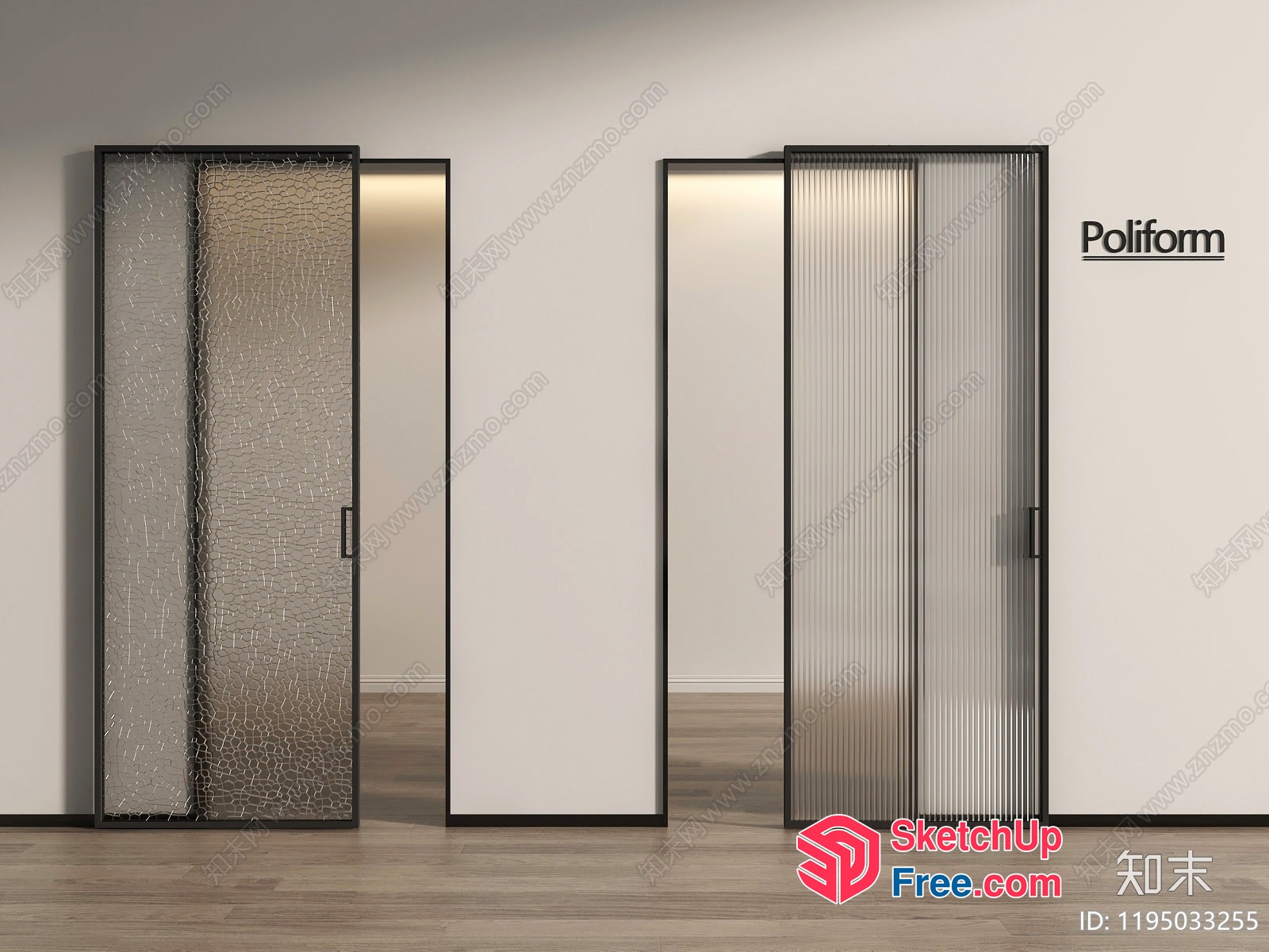 Modern Glass Doors With Sleek Frames 3D SketchUp File