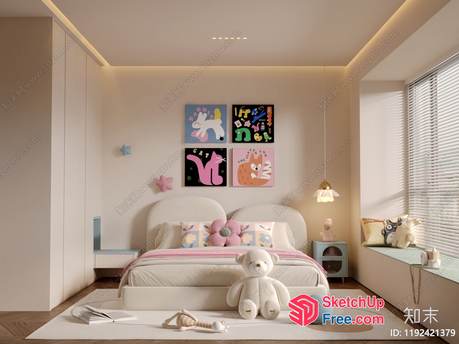 Cozy Minimalist Children'S Bedroom 3D SketchUp File