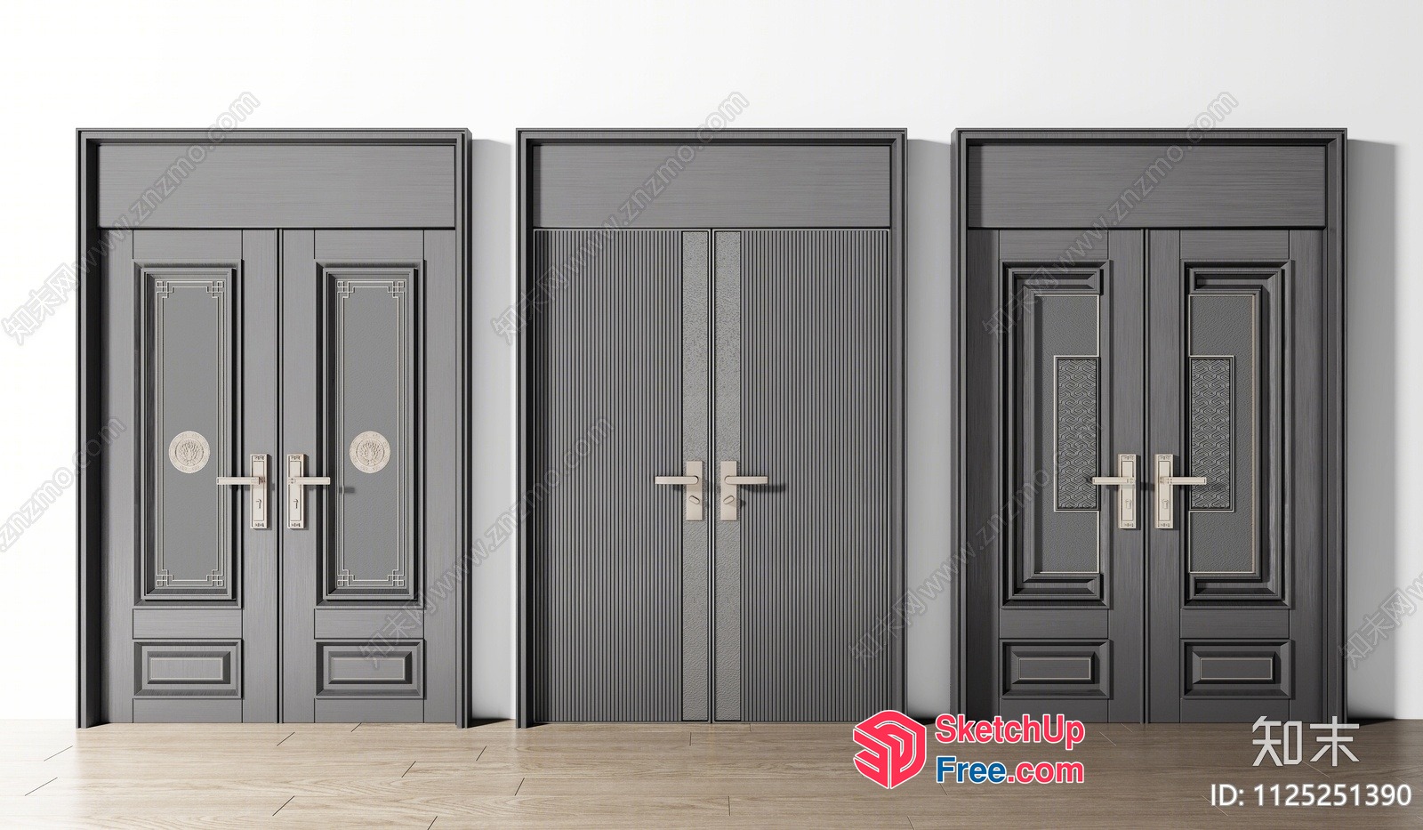 Three Elevators In A Row 3D SketchUp File