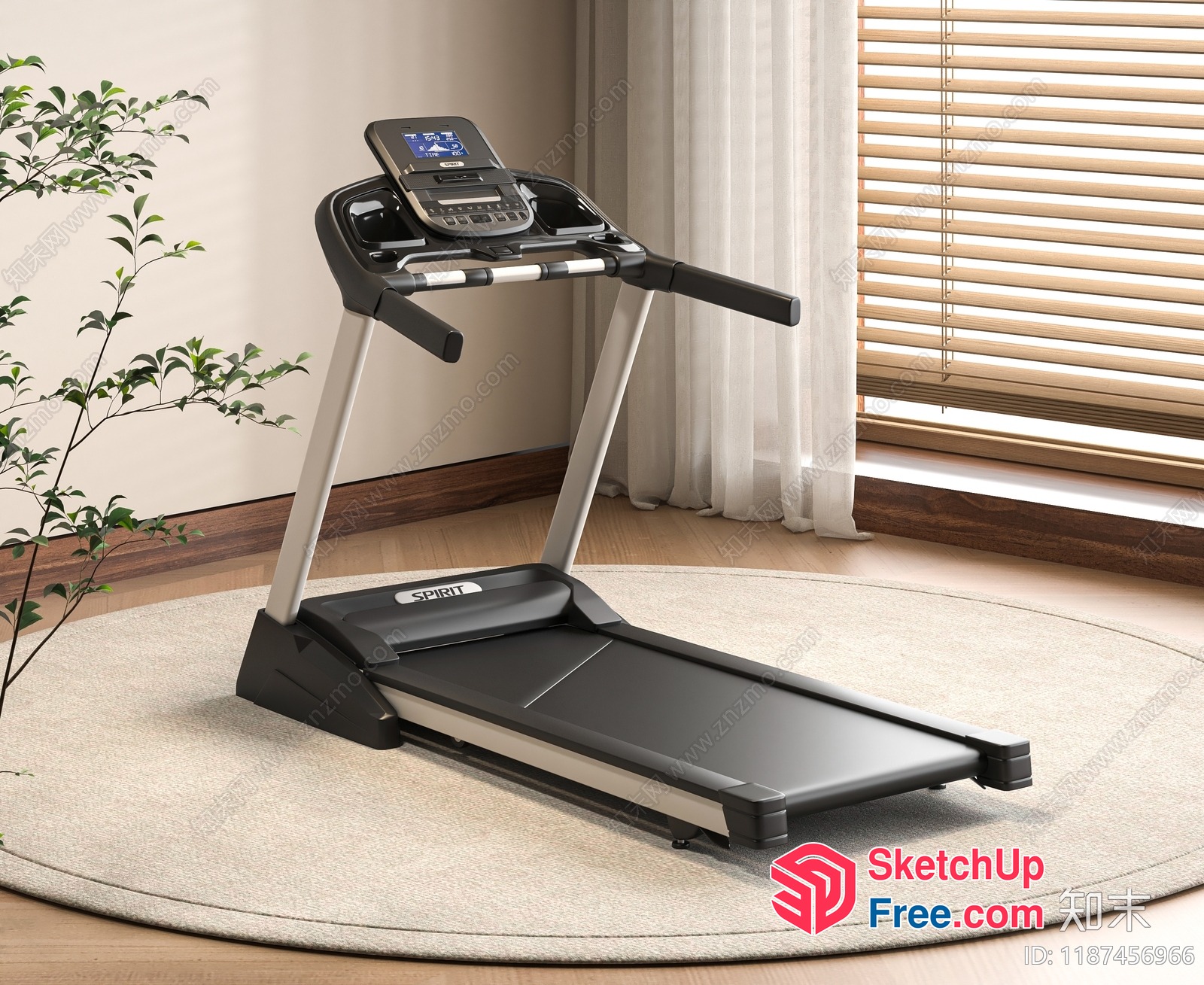 Treadmill In Cozy Home Interior 3D SketchUp File