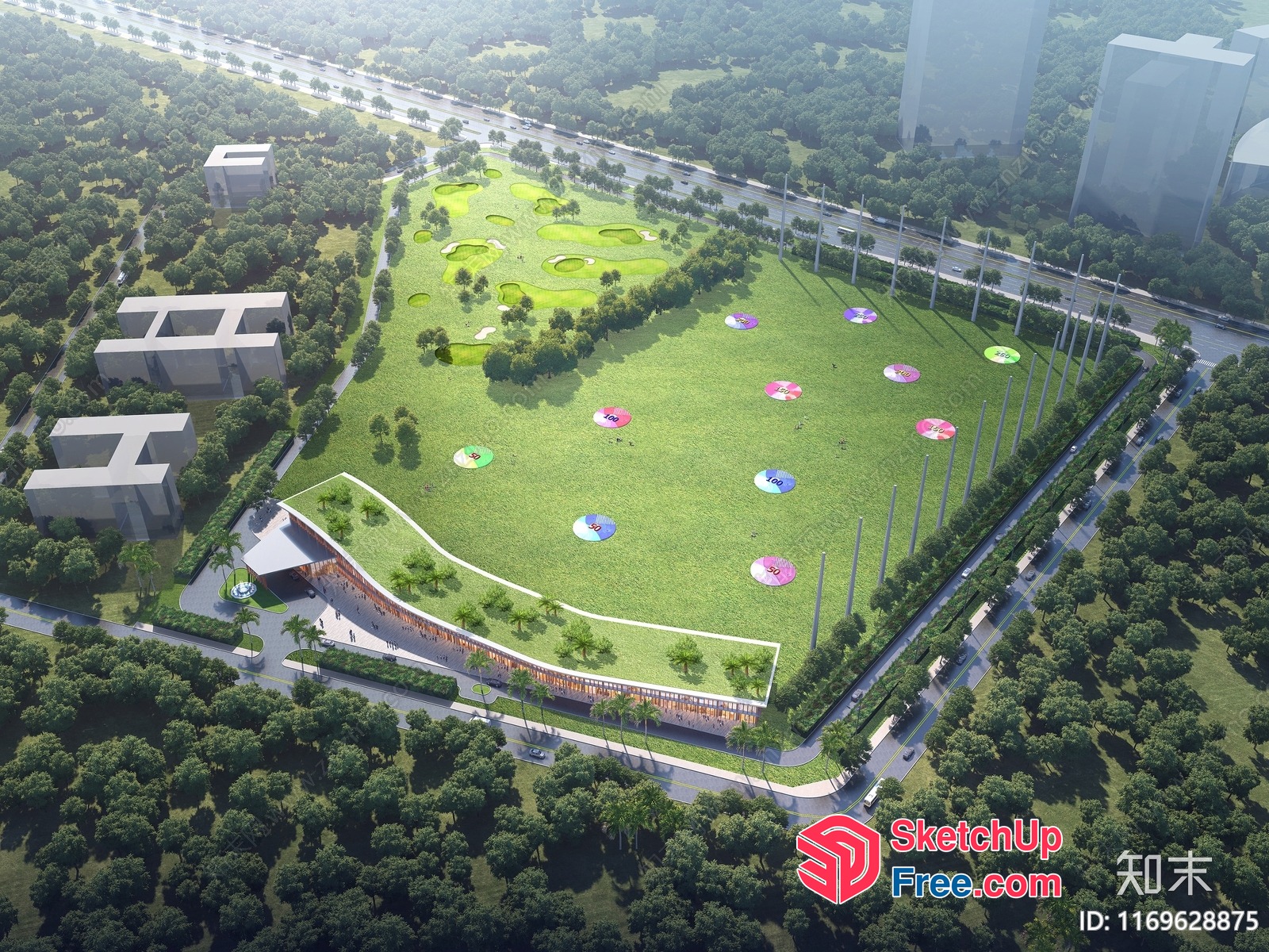 Golf Course And Clubhouse 3D SketchUp File