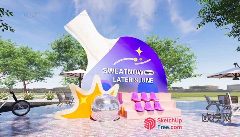 Outdoor Slides And Accessories Display 3D SketchUp File