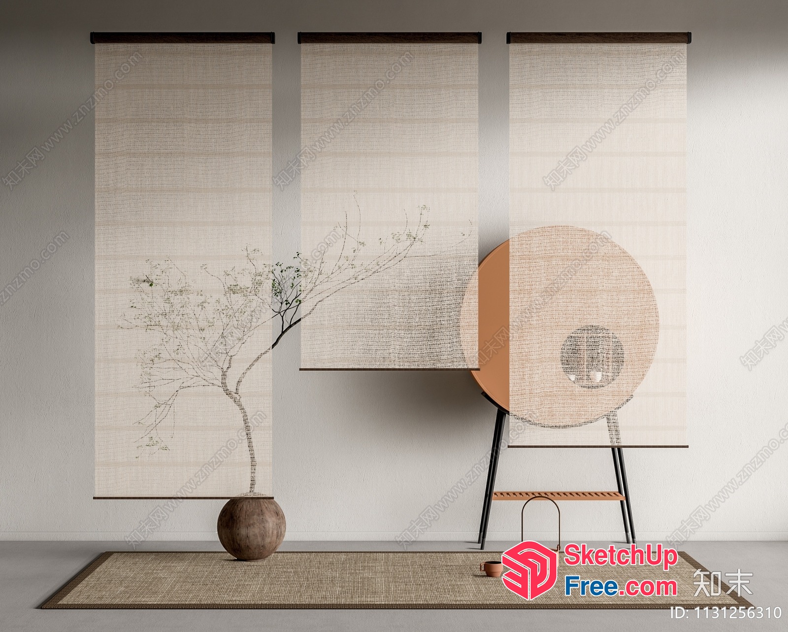 Minimalist Japanese Style Interior 3D SketchUp File